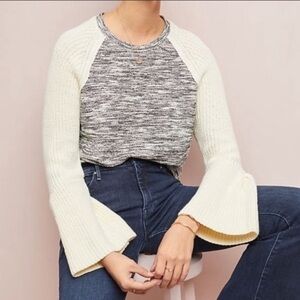 Anthropologie Dolan Left Coast Collection bell sleeve raglan sweater top L
